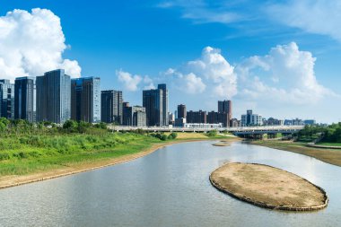 Nanchang 'ın Şehir Sahnesi Yeni Bölge, Jiangxi, Çin
