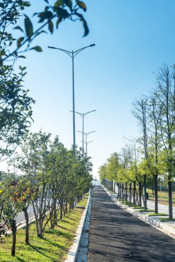 Modern şehirde yürüyüş yolu