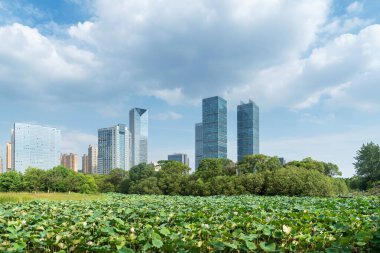 Bahar Parkı ve modern şehir