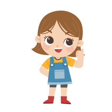 Neşeli bir ifadeyle mutlu bir çocuk. Çocuk onaylıyor ve onaylıyor..