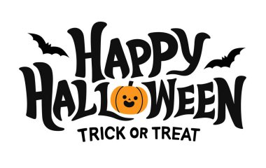 Cadılar Bayramın kutlu olsun. Beyaz arkaplanda 