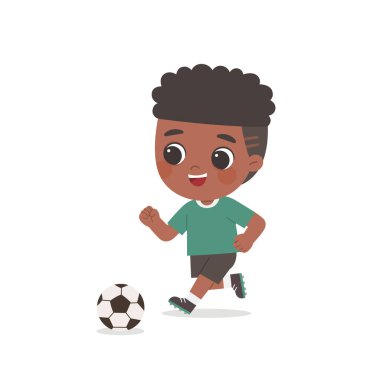 Mutlu çocuk futbol oynuyor..