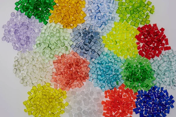 Varias Resinas Polímero Plástico Diferentes Colores Transparentes —  Fotos de Stock