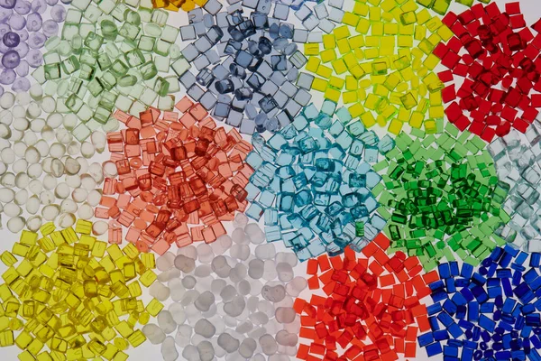 Várias Resinas Polímero Plástico Colorido Transparente Diferente — Fotografia de Stock