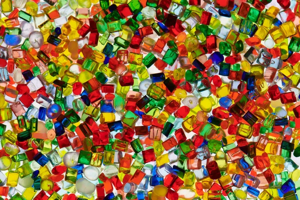 Μεταβολή Των Διαφόρων Χρωματισμένων Πλαστικών Κόκκων Ρητίνης — Φωτογραφία Αρχείου