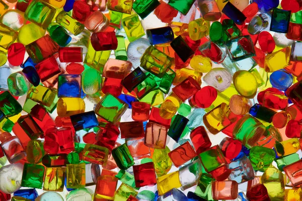 Várias Resinas Polímero Plástico Colorido Transparente Diferente — Fotografia de Stock
