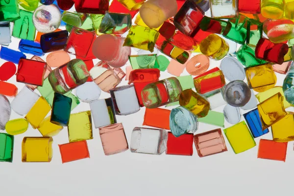 Różnorodność Różnych Kolorowych Granulatów Żywicy Plastikowej — Zdjęcie stockowe