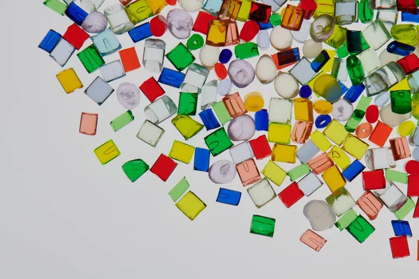 Several Different Transparent Colored Plastic Polymer Resins — Stock Photo, Image