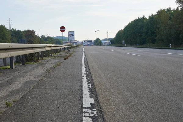 Пустая Полосная Автомагистраль Время Мостовых Работ — стоковое фото