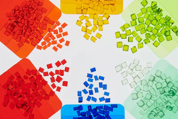 Resinas Plástico Color Transparente Con Placas Muestra Color Adecuadas Laboratorio Fotos De Stock