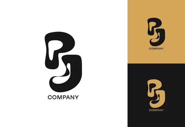 ロゴデザインレターPj エレガントな現代 ベクトルテンプレート ビジネスロゴとブランディングロゴの使用 — ストックベクタ
