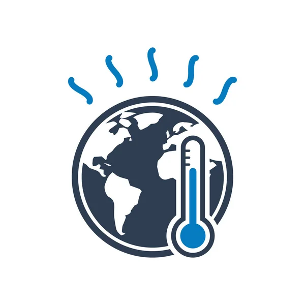Ikona Globalnego Ocieplenia Edytowalny Projekt Znaku Wektorowego — Wektor stockowy