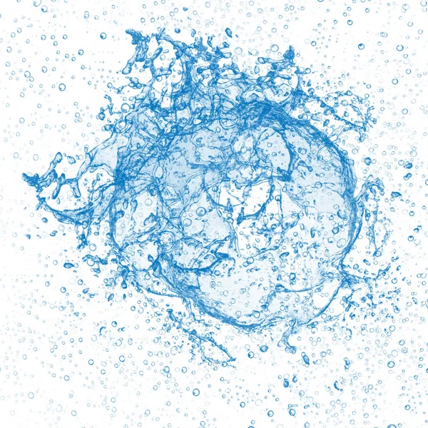 Blue Water Splash Object Fundal Transparent — Fotografie, imagine de stoc