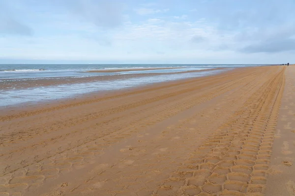 Pláži Několik Stopy Písku — Stock fotografie