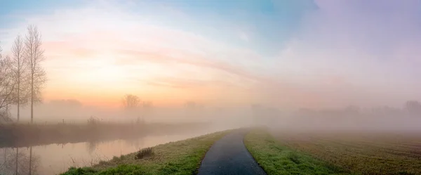 Рано Вранці Дендері Туманному Але Сонячному Сході — стокове фото