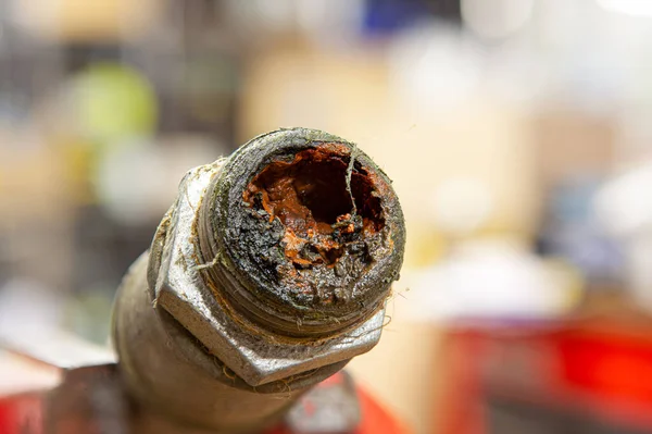 Visible Rust Water Tube Formed Years — Stock Photo, Image