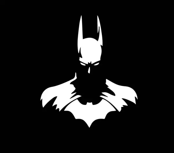 白い背景のイラストレーターの黒と白のバットマン画像 — ストックベクタ