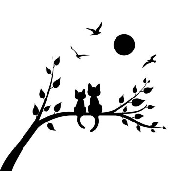 Bir dalda iki kedi