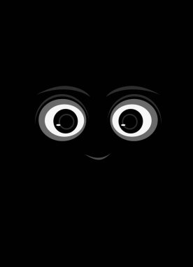 Komik gözler siyah illüstratörde, İç İşleri 'nde değil.