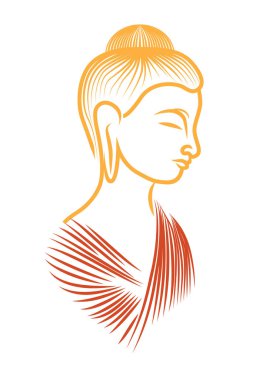 Buddha on white background in illustrator clipart