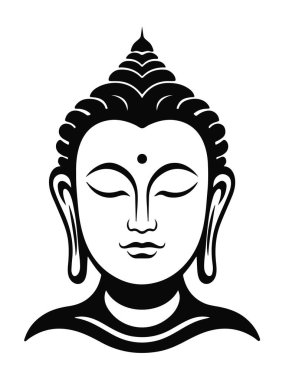 Çizerdeki beyaz arkaplanda Buda