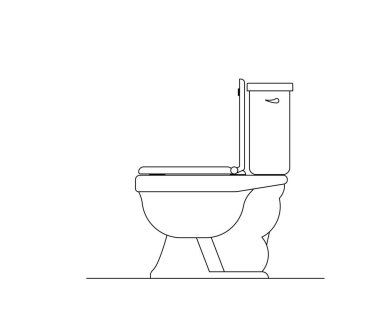 İllüstratörde beyaz arkaplan üzerine tuvalet