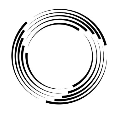 Spiral kıvrımlı hız dairesel sembolü beyaz arkaplan üzerinde bükülmüş