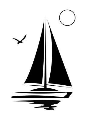 Kuşların bulutlandığı ve güneşlendiği denizde boğa.