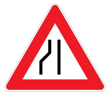 Çizelgede sol şerit daralıyor