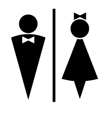 Beyaz bir arka plan üzerinde bir iz yönü tuvaletlerin ile yok