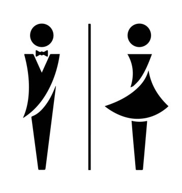 Beyaz bir arka plan üzerinde bir iz yönü tuvaletlerin ile yok