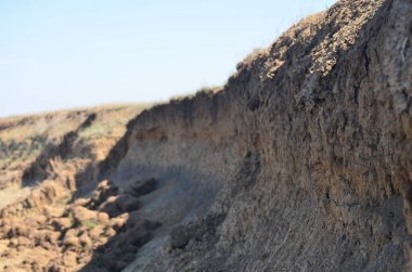 Earthen ravine, on the edge