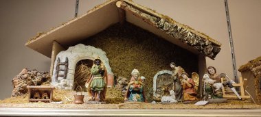 Ahşap bir geçmişi olan Noel süslemesi.