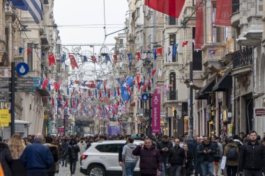 Istiklal Busy Street of Istanbul full of people