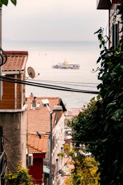 House Facades 'in Deniz Manzarası
