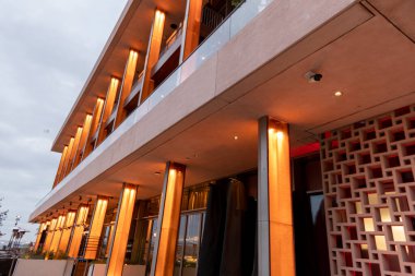 İstanbul 'daki Galata Limanı' nda Çağdaş Geleceğin Binası Cephesi