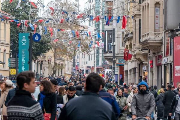 stock image Istiklal Busy Street of Istanbul full of people