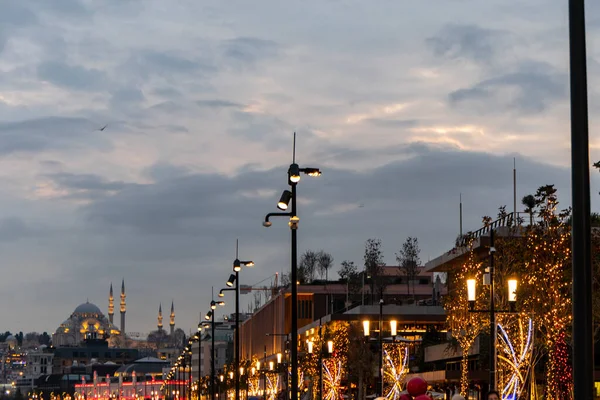 Night View Istanbul Famous Mosque — 스톡 사진
