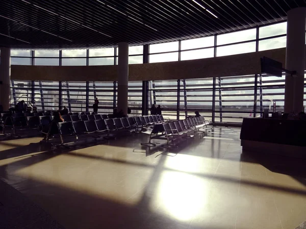 Viena Áustria 2023 Sala Espera Portão Para Passageiros Aeroporto Viena — Fotografia de Stock