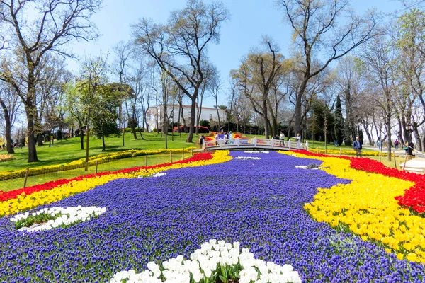 Formas Coloridos Tulipanes Emirgan Park Estambul — Foto de Stock