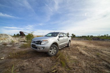 Cars in the sand mines