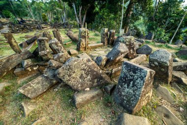 Megalitik siteler Gunung Padang, Cianjur, Batı Java, Endonezya
