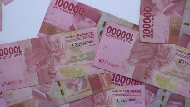 Soldi Della Rupia Indonesiana Concetto Business Economia Sfondo Inflessibile Senza — Video Stock