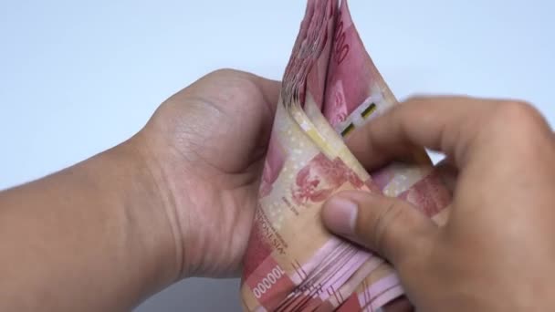 Indonesisch Rupiah Geld Business Economy Concept Loopable Naadloze Achtergrond Indonesiëvaluta — Stockvideo