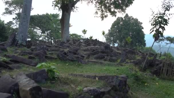 Megalitikus Oldalak Gunung Padang Cianjur Nyugat Jáva Indonézia — Stock videók