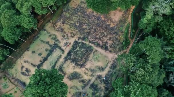 Areal View Megalitikus Oldalak Gunung Padang Cianjur Nyugat Jáva Indonézia — Stock videók