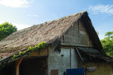 Geleneksel evler Lebak, Banten, Endonezya 'daki Baduy kabilesinin tipik evleri