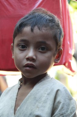 BADUY, İNDONEZYA - 18 Ekim 2015: Baduy portresi geleneksel kıyafetlerle tamamlandı