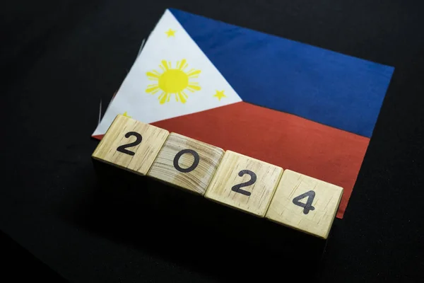2024, Philippines, Philippines flag with date block, Concept, Important events for Philippines in the new year, election, economy, social activities, central bank, Philippines foreign policy