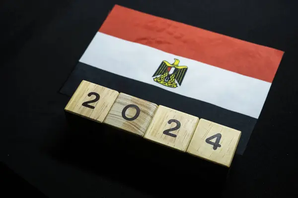 2024, Egypt, Egypt flag with date block, Concept, Important events for Egypt in the new year, election, economy, social activities, central bank, Egypt foreign policy